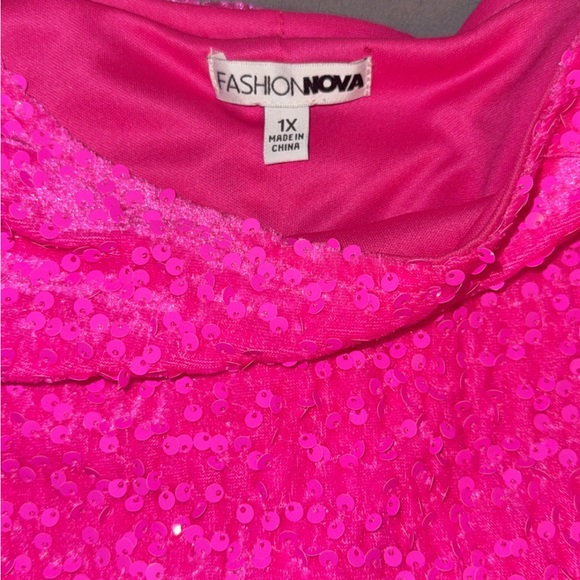 Fashion Nova Hot Pink Sequin Mini Dress - Picture 3 of 4